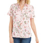 Camiseta feminina Karen Scott de algodão com estampa floral, rosa, tamanho pequeno