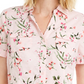 Camiseta feminina Karen Scott de algodão com estampa floral, rosa, tamanho pequeno