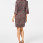 Vestido envelope falso estampado feminino NY Collection Petite, vermelho, tamanho Petite XL
