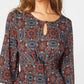 Vestido envelope falso estampado feminino NY Collection Petite, vermelho, tamanho Petite XL