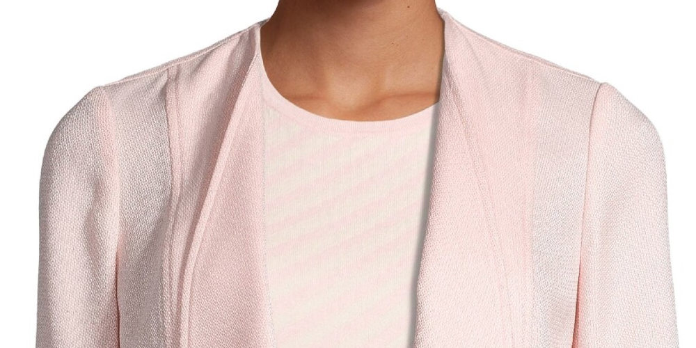 Blazer feminino Anne Klein rosa liso tamanho extragrande
