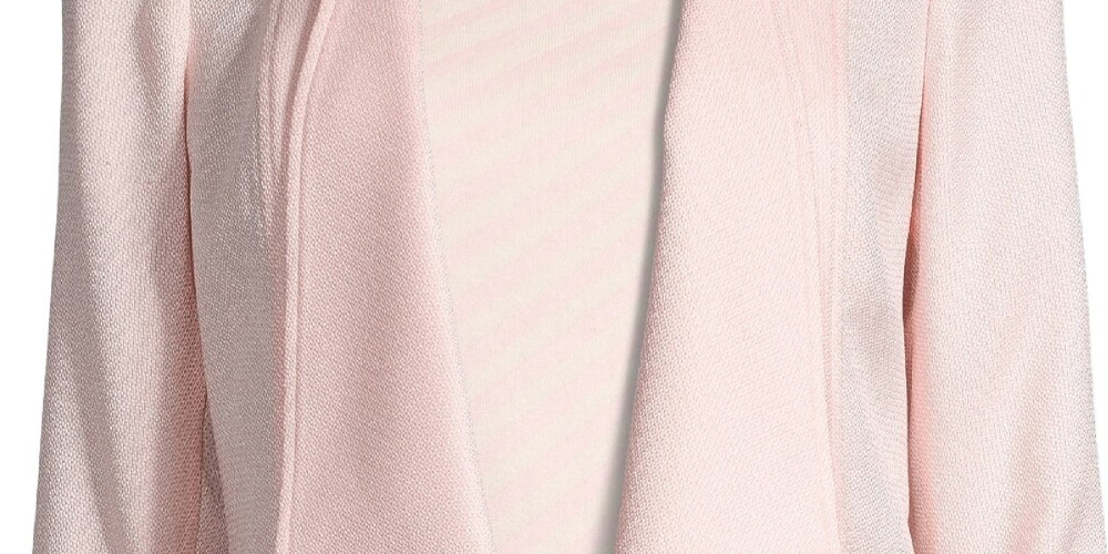 Blazer feminino Anne Klein rosa liso tamanho extragrande