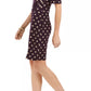 Vestido tubinho com babados e bolinhas Connected Feminino Roxo Tamanho 12 Petite