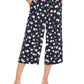 Calça culotte feminina Maison Jules com estampa de pétalas, azul, tamanho X-S