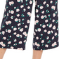 Calça culotte feminina Maison Jules com estampa de pétalas, azul, tamanho X-S