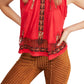 Blusa feminina sem mangas com estampa de lantejoulas e gola redonda, tamanho X-S