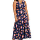Vestido longo feminino Love Squared, plus size, estampa floral, azul, tamanho 2X
