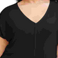 Camiseta feminina Bar III Plus Size com decote em V e manga comprida, preta, tamanho 1X