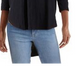 Blusa feminina Free People com manga 3/4 e decote redondo, azul, tamanho extragrande