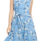 Vestido de malha MIDI com estampa floral feminino Charter Club, azul, tamanho M