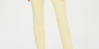 Calças femininas Charter Club Cambridge Skinny Pull-On com controle de barriga, comprimentos regular e curto, amarelas, tamanho 8