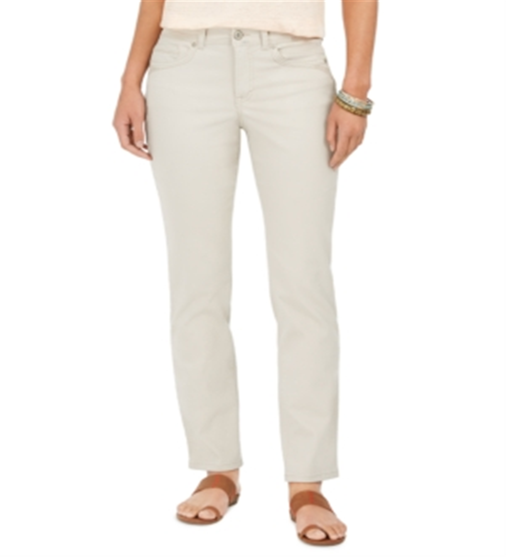 Jeans fashion estilo &amp; co com controle de barriga e perna reta, marrom, tamanho 12