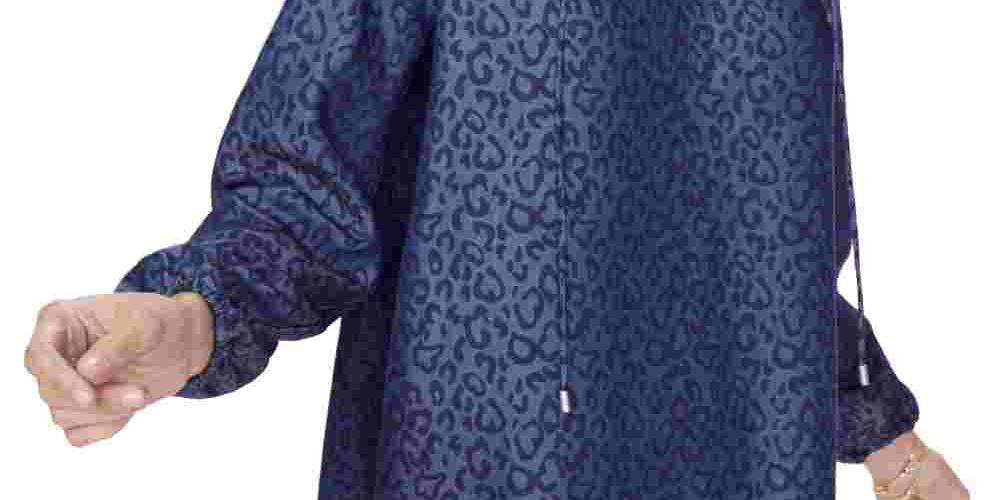 Blusa Camponesa Feminina NYDJ Chambray Azul Gato Tamanho X-G