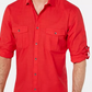 Camisa de manga comprida Warren masculina Alfani laranja tamanho pequeno