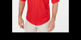 Camisa de manga comprida Warren masculina Alfani laranja tamanho pequeno