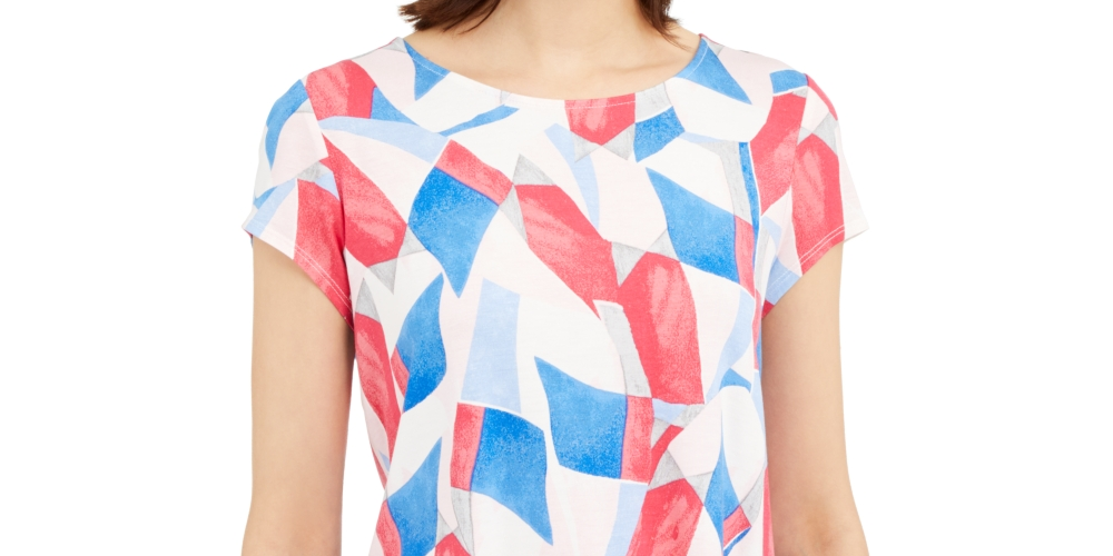 Camiseta feminina estampada Alfani rosa tamanho XX-G