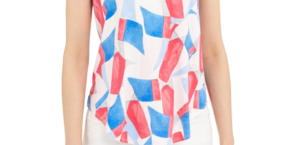 Camiseta feminina estampada Alfani rosa tamanho XX-G