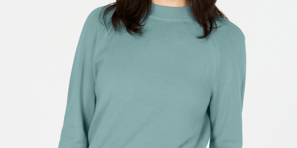 Karen Scott Suéter Feminino Gola Careca com Zíper nas Costas Azul Tamanho P