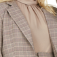 Bar III Blazer xadrez feminino plus size moderno com um botão, bege-cáqui, tamanho pequeno e pequeno