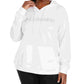 Moletom com capuz feminino Columbia Plus com estampa de logotipo French Terry, branco, tamanho 3X
