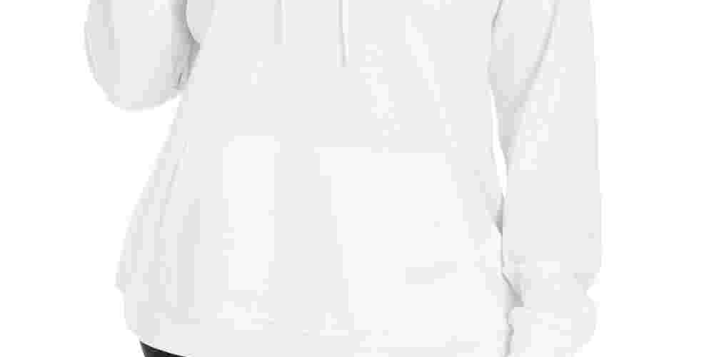Moletom com capuz feminino Columbia Plus com estampa de logotipo French Terry, branco, tamanho 3X