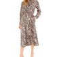 Vestido-camisa Becca Tilley X Bar III com estampa animal, preto, tamanho GG
