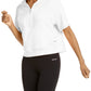 Calvin Klein Performance Moletom com capuz curto com zíper de um quarto feminino, branco, tamanho X-G