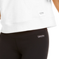 Calvin Klein Performance Moletom com capuz curto com zíper de um quarto feminino, branco, tamanho X-G