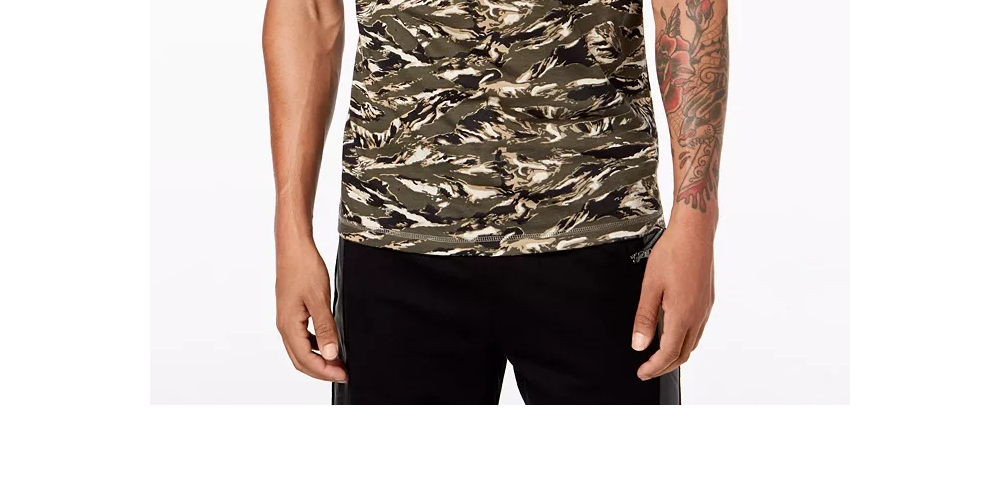 Camiseta masculina estampada de manga curta e ajuste clássico da INC International Concepts, laranja, tamanho XX-G