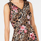Vestido feminino sem mangas estampado animal/floral da INC International Concepts, tamanho 12