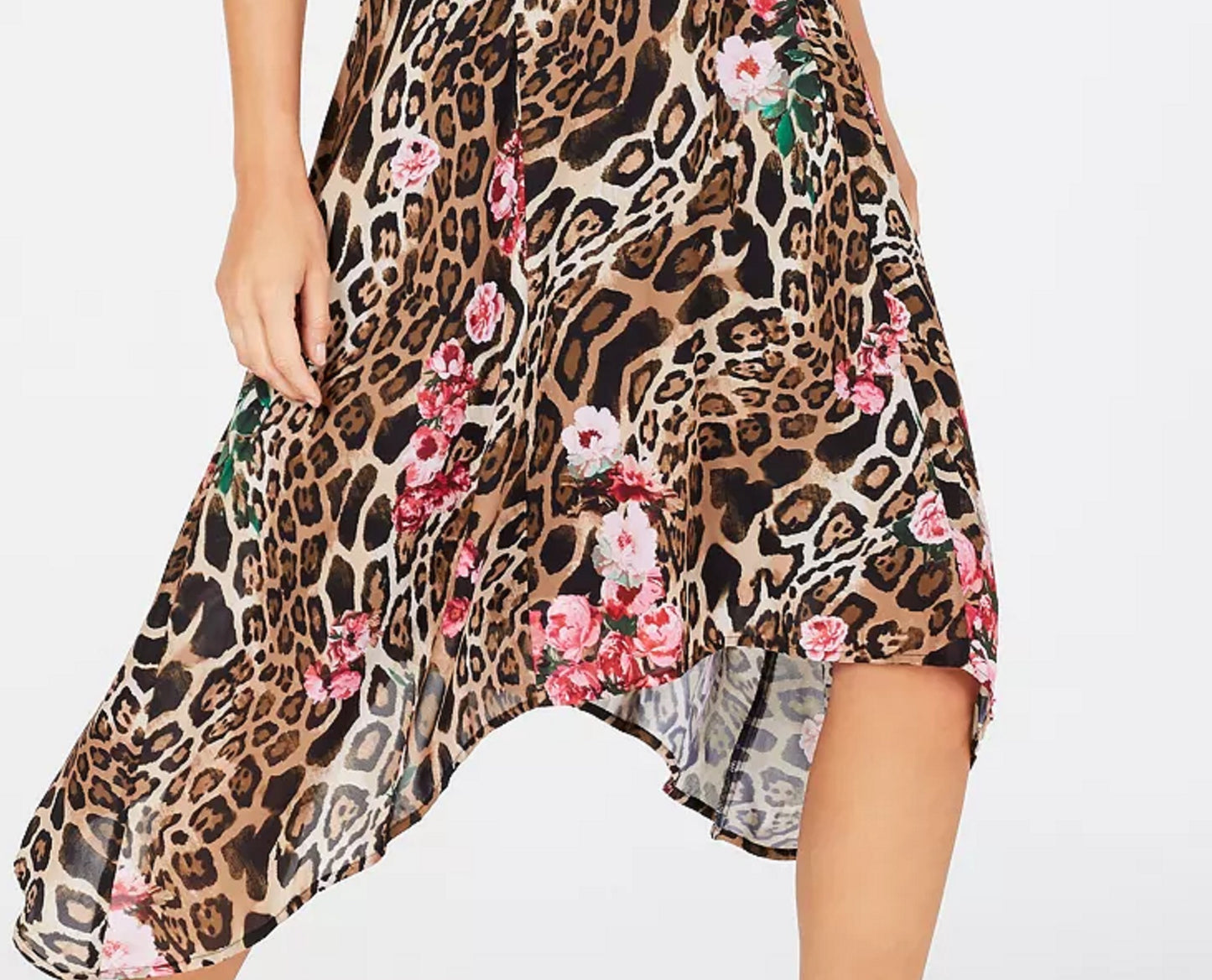 Vestido feminino sem mangas estampado animal/floral da INC International Concepts, tamanho 12