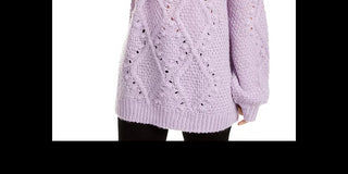 Suéter Túnica de Tricô Cable Junior Ultra Flirt Roxo Tamanho P