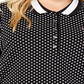 Camisa polo feminina Tommy Hilfiger com estampa de bolinhas, preta, tamanho 1X