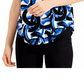 Camiseta feminina Alfani estampada com bainha redonda, preta, tamanho pequeno pequeno