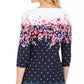 Blusa feminina Karen Scott Emily com estampa de gola canoa, preta/vermelha, tamanho pequeno