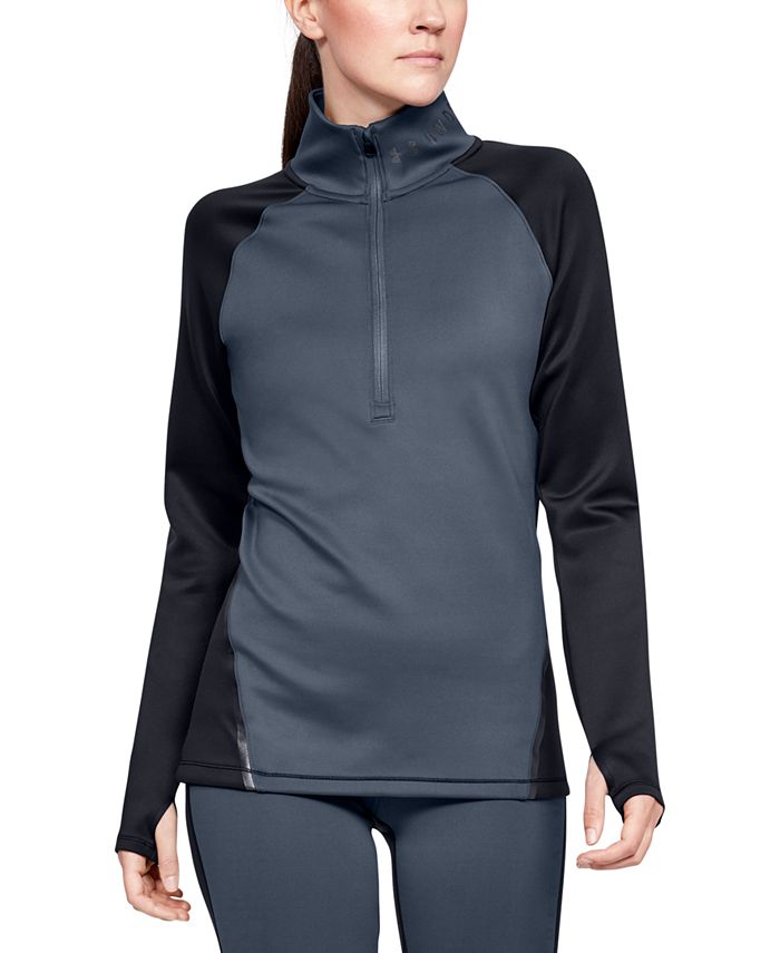 Under Armour Coldgear Armour Color Block Half Zip Pullover Feminino Preto Tamanho Grande