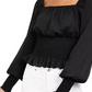 Blusa camponesa com cintura franzida Ultra Flirt Junior, roxa, tamanho pequeno