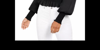 Blusa camponesa com cintura franzida Ultra Flirt Junior, roxa, tamanho pequeno