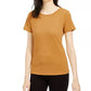 Blusa texturizada com decote redondo Bar III feminina, amarela, tamanho X-S