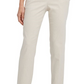 Calça social feminina listrada DKNY com frente lisa e perna reta, marrom, tamanho 6