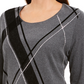Karen Scott Blusa Feminina Estampada Gola Redonda Cinza Escuro Tamanho P/P