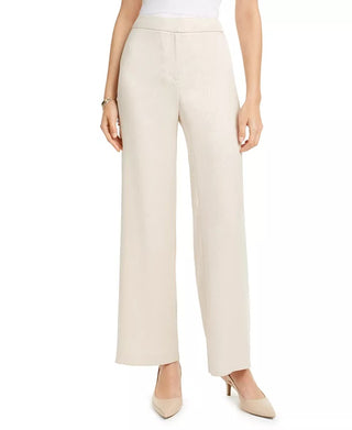 Alfani Women's Snake Embossed Wide Leg Pants Beige Size 12 Petite