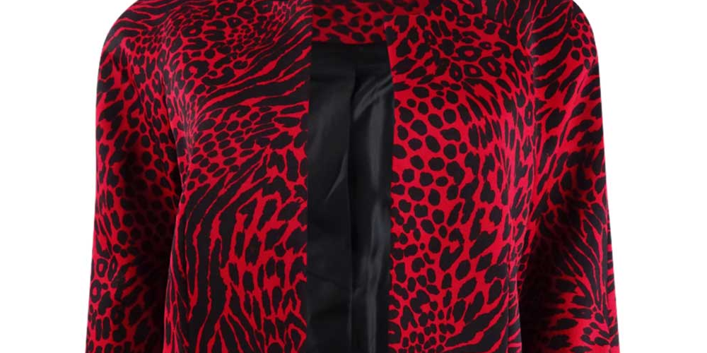 Jaqueta feminina Kasper estampada vermelha tamanho 6