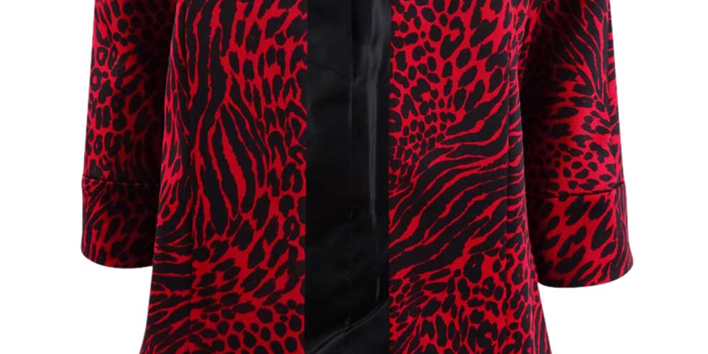 Jaqueta feminina Kasper estampada vermelha tamanho 6