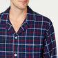 Pijama de flanela xadrez masculino Club Room, azul, tamanho médio