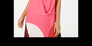 Blusa feminina Alfani sem mangas com frente drapeada, rosa, tamanho pequeno e pequeno