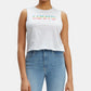 Levi's Feminino Sem Mangas Estampado Logo Algodão Cropped Top Branco Tamanho P