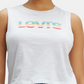 Levi's Feminino Sem Mangas Estampado Logo Algodão Cropped Top Branco Tamanho P