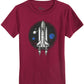 Camiseta infantil Epic Threads com estampa de nave espacial para meninos, vermelha, tamanho 7