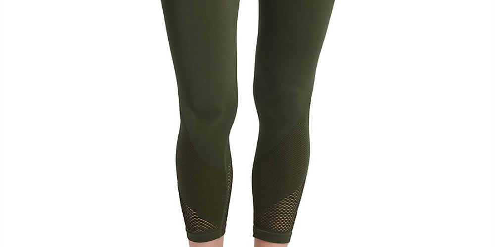 Leggings de ginástica femininas DKNY, cintura alta, tamanho XL, verde